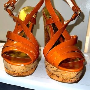 INK International Concept Orange Heels Size 6.5